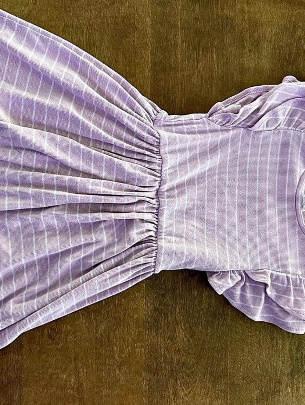 Nordstrom Purple Striped Ruffle Dress Like New